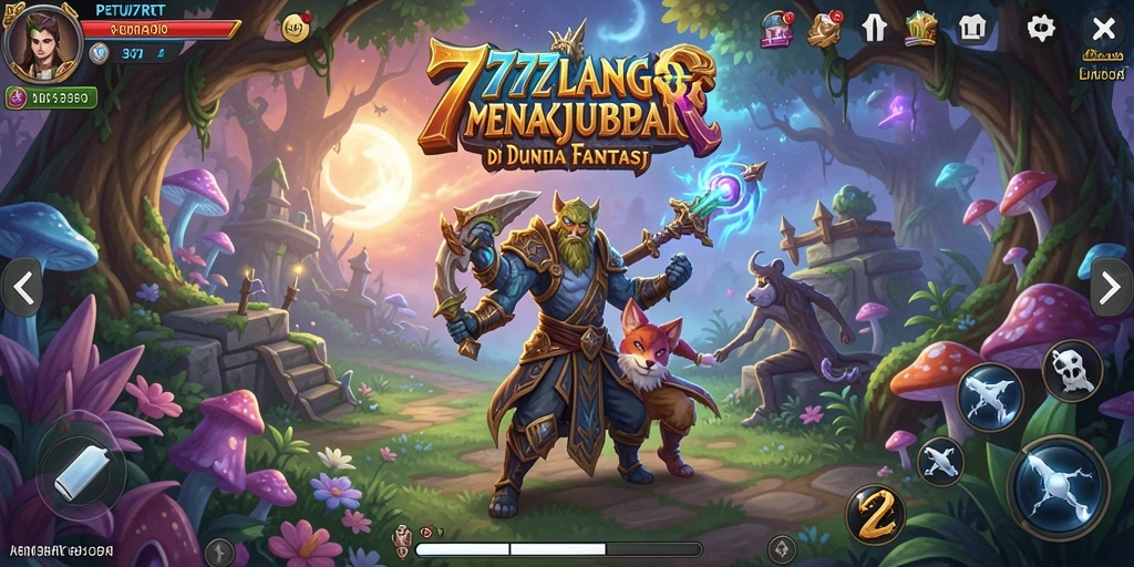 Tampilan gameplay epik 777RT dengan petualangan seru.