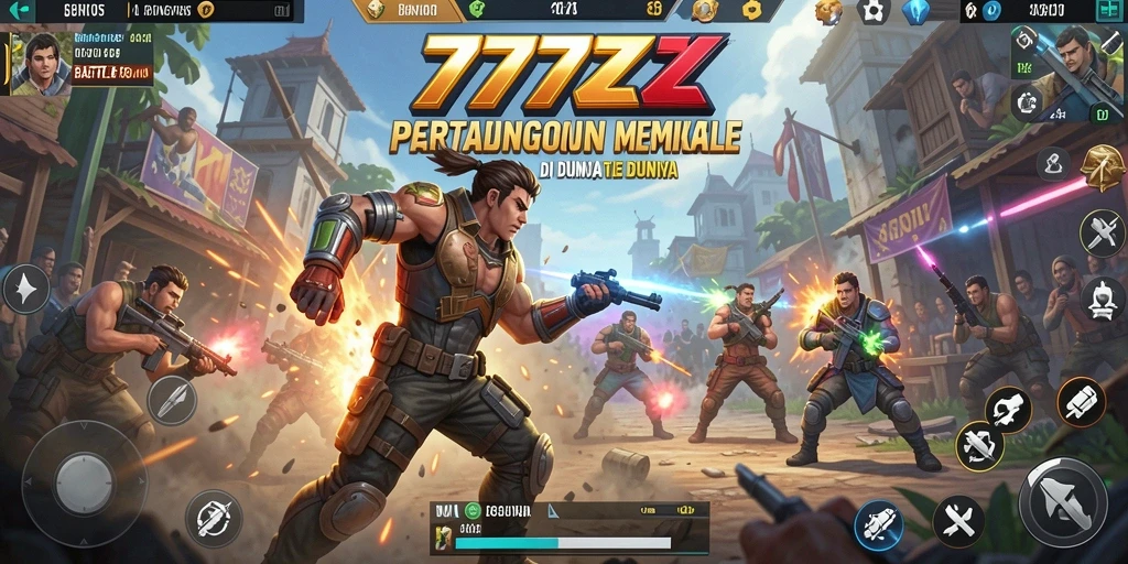 Tampilan menarik dari gameplay Battle Royale dalam 777ZX.