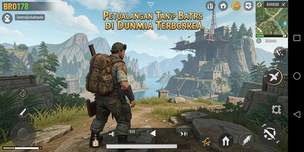 Tampilan screenshot menunjukkan petualangan seru di dunia terbuka.