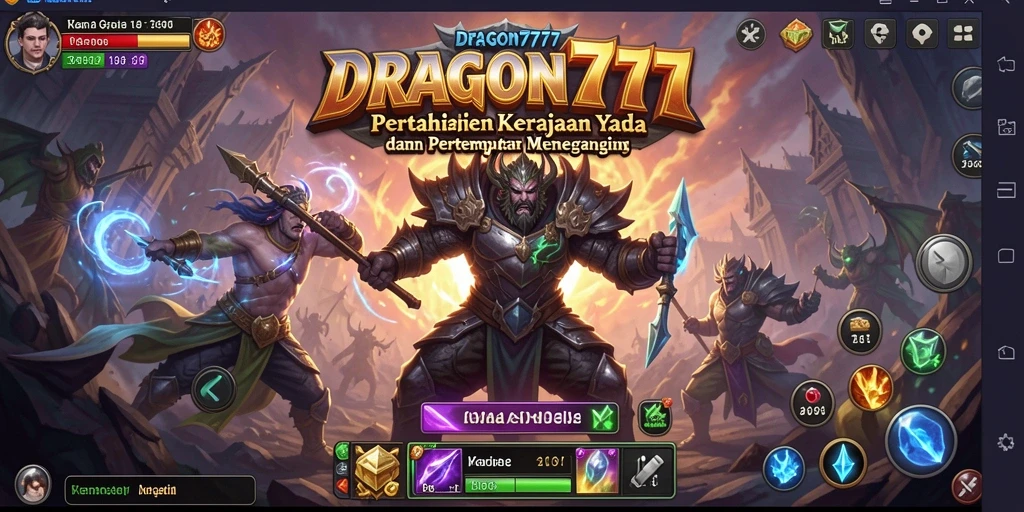 Screenshot gameplay DRAGON777 yang menunjukkan aksi pertempuran Tower Defense.
