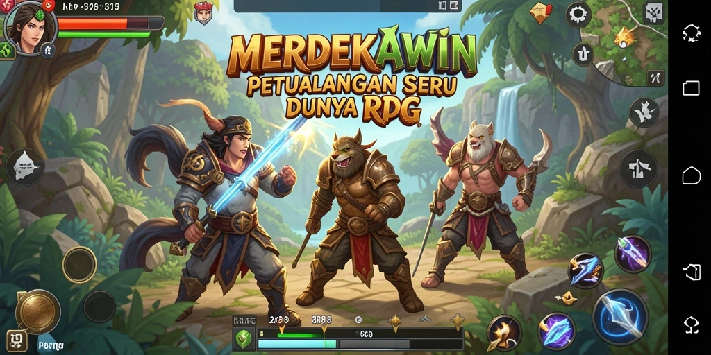 Tampilan gameplay seru dalam permainan RPG MERDEKAWIN.