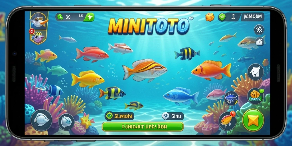 Tampilan gameplay seru dari MINITOTO saat menangkap ikan.