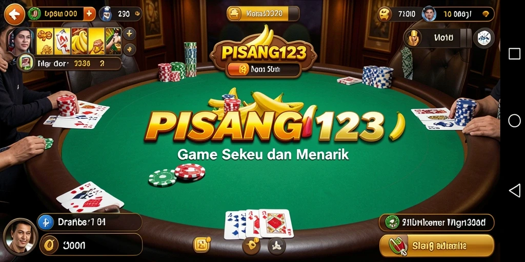 Tampilan gameplay seru di PISANG123 yang menggambarkan aksi Poker.