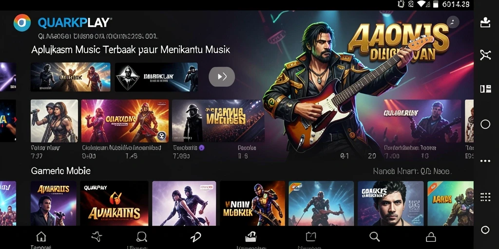 Tampilan menarik dari gameplay dan fitur musik QUARKPLAY.