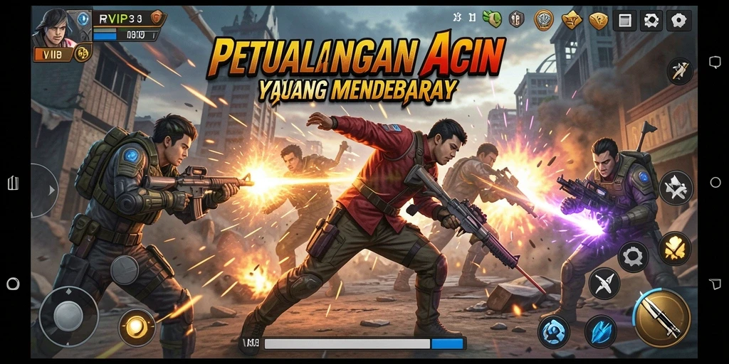 Screenshot utama menampilkan momen mendebarkan dalam aksi RVIP3.