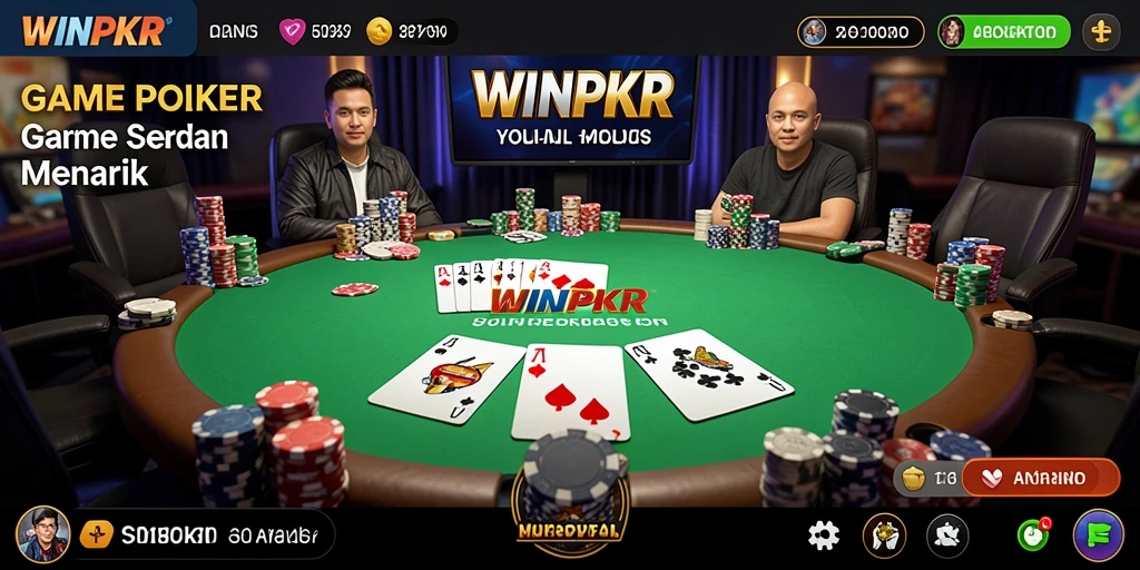 Tampilan gameplay WINPKR dengan aksi poker yang seru.